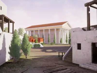  Ancient Greek Island City Low-poly 3D model