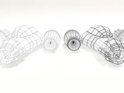 Spaceship 2 Low-poly 3D model