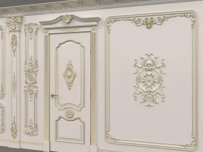 Wall Molding in Classic French style 37 3D model