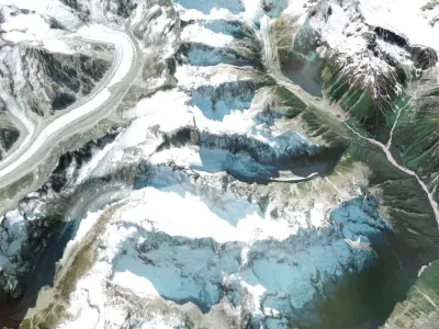 Mountain landcsape  Franklin Glacier Complex  3D model