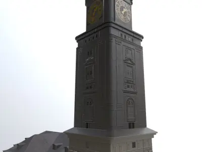 Hamburg St Michaelis Hauptkirche Low-poly 3D model