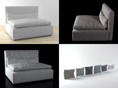 Dominio four different sofas 3D model