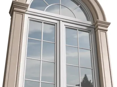 Arched classic facade window Entrance door Arched Opening 3D model