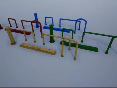 Parking and Street Obstacles - Bumps  Low-poly 3D model