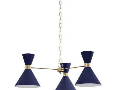 SULLIVAN chandelier in navy gold 3D model