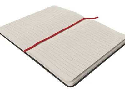Open Notebook Stationery Journal with Lined Pages Low-poly 3D model