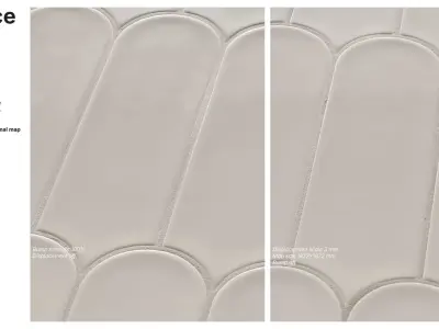 Elongated Fishscale Tile in Straight Set Texture