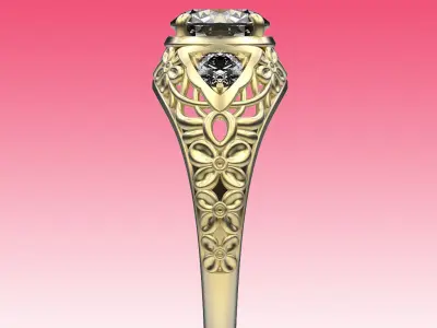 Ring Vintage Flowers 3D print model