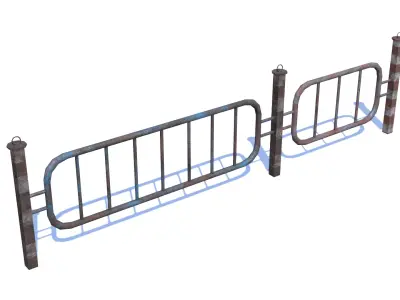 Old Rusty Fence Low-poly 3D model