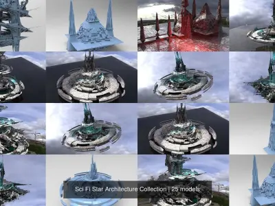 Sci Fi Star Architecture Collection 3D Model Pack
