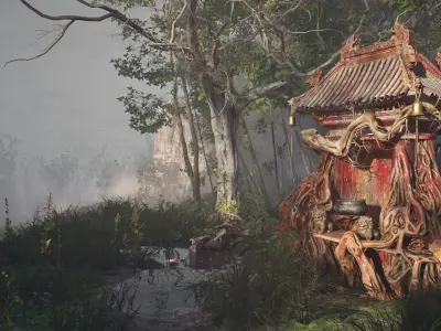 Black Myth Wukong Black Wind Mountain Land Temple Low-poly 3D model