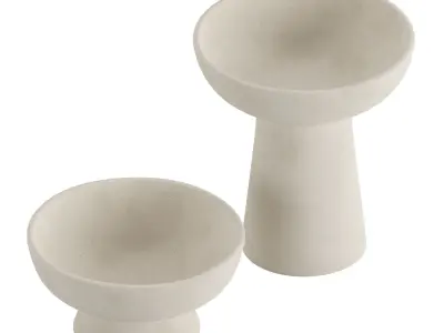 Modern Ceramic Footed Bowl 3D model