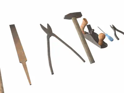 Raw dirty metall tool garage da1 Low-poly 3D model