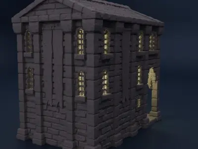 Medieval Bank Tabletop Terrain 28 MM 3D print model