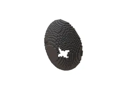 Voxel Cross Mask v1 002 Low-poly 3D model