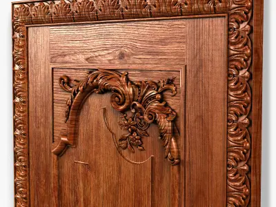 Door0044 ornate wooden door 3D model