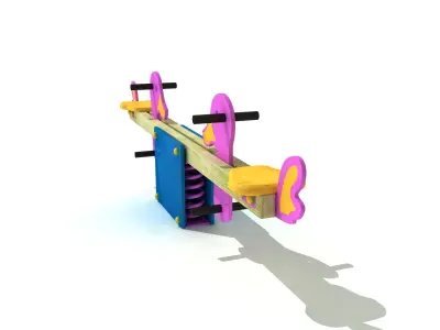 Kids Game Play Equipment 007 Duck Seesaw 3D model