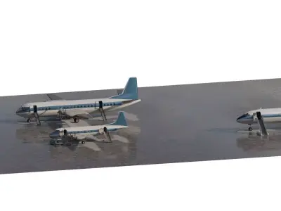 Vickers  VANGUARD   Vickers VISCOUNT  and  Douglas DC-8-54     3D model