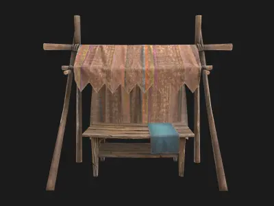 Medieval Bazaar Tent  Low-poly 3D model