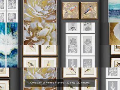 Collection of Picture Frames - 20 sets 3D Model Pack 11