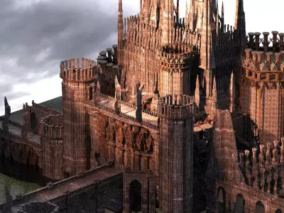 Magna Carter Fortress Walls Towers  3D model