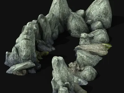 Shan Mu Lin - black wind stone 01 3D model