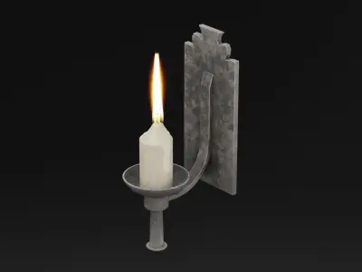 Wall Light Candle Low-poly 3D model
