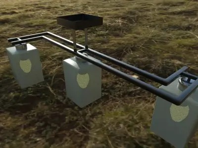 Chandelier three light fixtures in sky Free low-poly 3D model