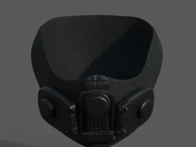 Gas mask respirator scifi futuristic 3d  Low-poly 3D model