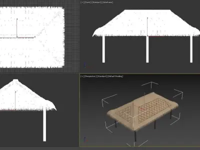 Natural Roof alang alang  gazeboo Bali 3D model