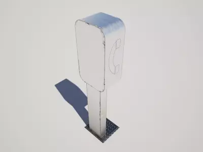 Public Payphone Telephone Booth 3D model
