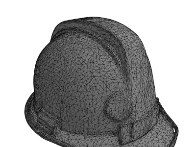 Industrial Hard Hat Safety Helmet Low-poly 3D model