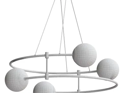  Maytoni Balance hanging light 4-bulb  gold 3D model