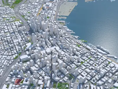 Seattle Downtown Washington USA Low-poly 3D model