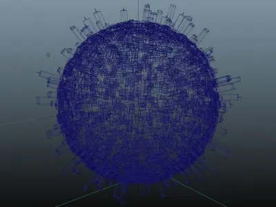 Spherical City Low-poly 3D model