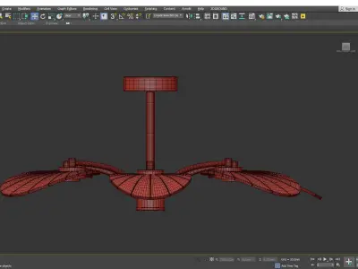 Leaf Semi Flush Mount Light Low-poly 3D model
