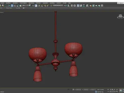 KILPATRICK GAS ELECTRIC MULTI ARM CHANDELIER Low-poly 3D model