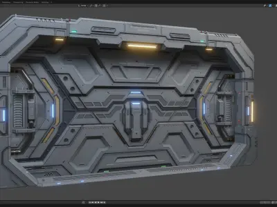 Sci-Fi Door Kit Vol 01-Type A-PBR Low-poly 3D model