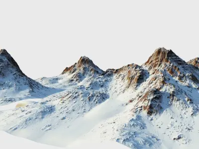 Snow mountain Pack Low-poly 3D model