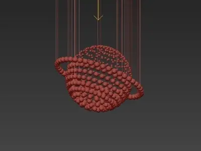 SS Modern Crystal 5 Light Chandelier 3D model