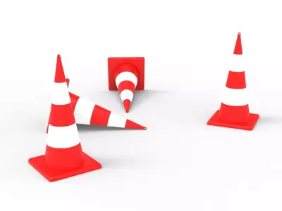 TRAFFIC CONE Low-poly 3D model 25