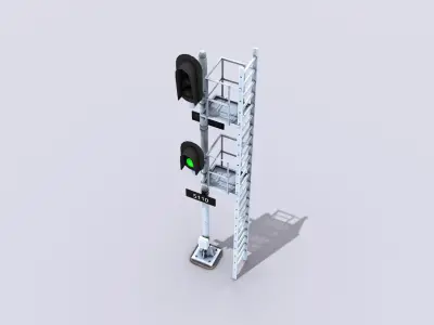 Railway Signals Low-poly 3D model