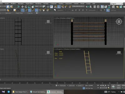 Floor hanger Torsi-1 Wood Low-poly 3D model