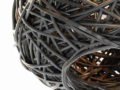 Lamp Rattan sphere hive n2 3D model