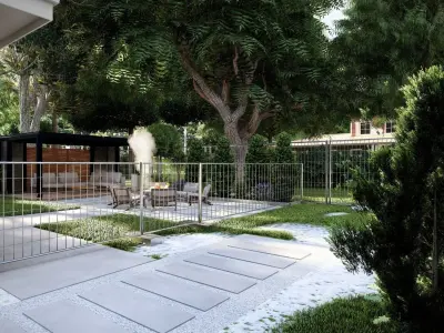 3D Exterior Scene 3D model design garden and landscape 3D model 3D model