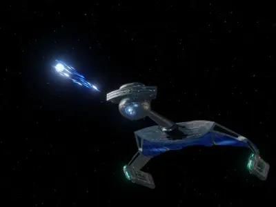 Romulan Stormbird D-7 Variant Cruiser from Star Trek Lore Low-poly 3D model