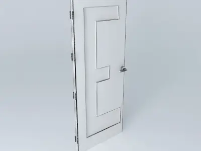 Very detail door with glass Free 3D model