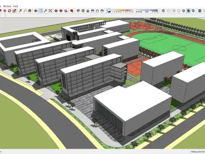 Sketchup School and University B4 3D model