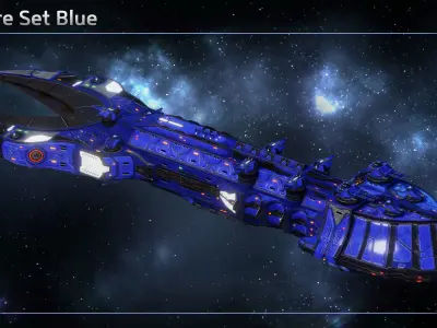 Spaceship Thaalian Empire Battleship Low-poly 3D model