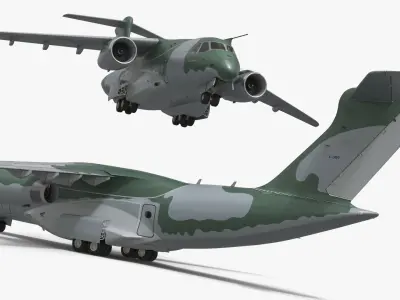  Embraer Millennium C 390 Military Aircraft Camo Simplified 